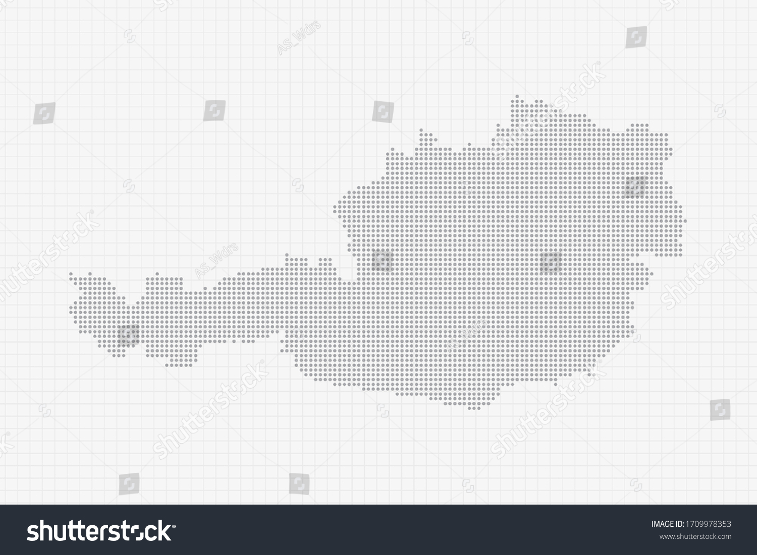 Pixel Dotted Map Austria Grey Vector Stock Vector (Royalty Free ...