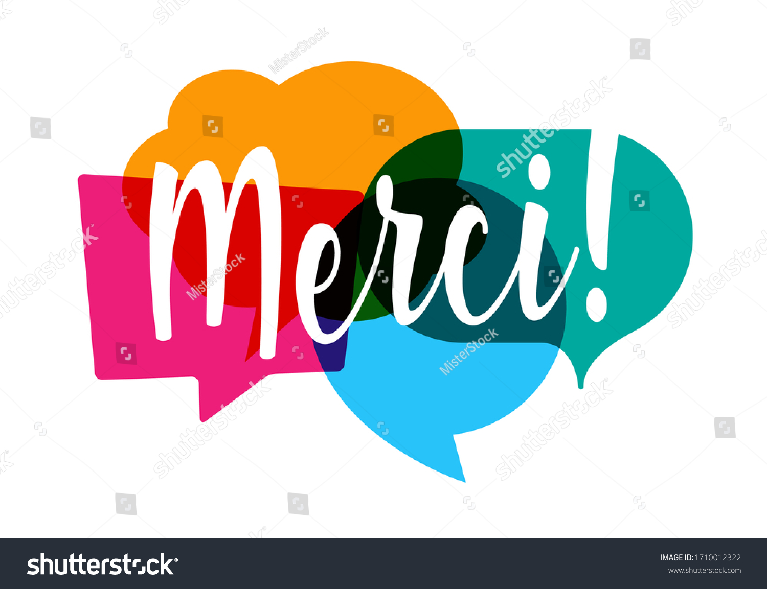 Merci Thank You French Language Stock Vector (Royalty Free) 1710012322 ...