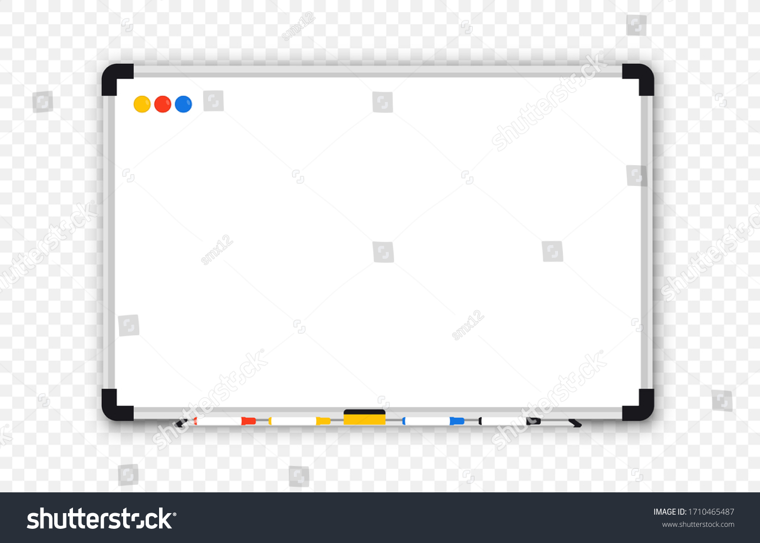 Whiteboard Realistic Empty Office White Marker Stock Vector (Royalty ...