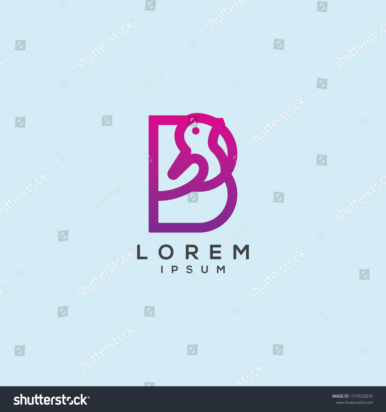 B Letter Bird Logo Design Icon Stock Vector (Royalty Free) 1710525076 ...