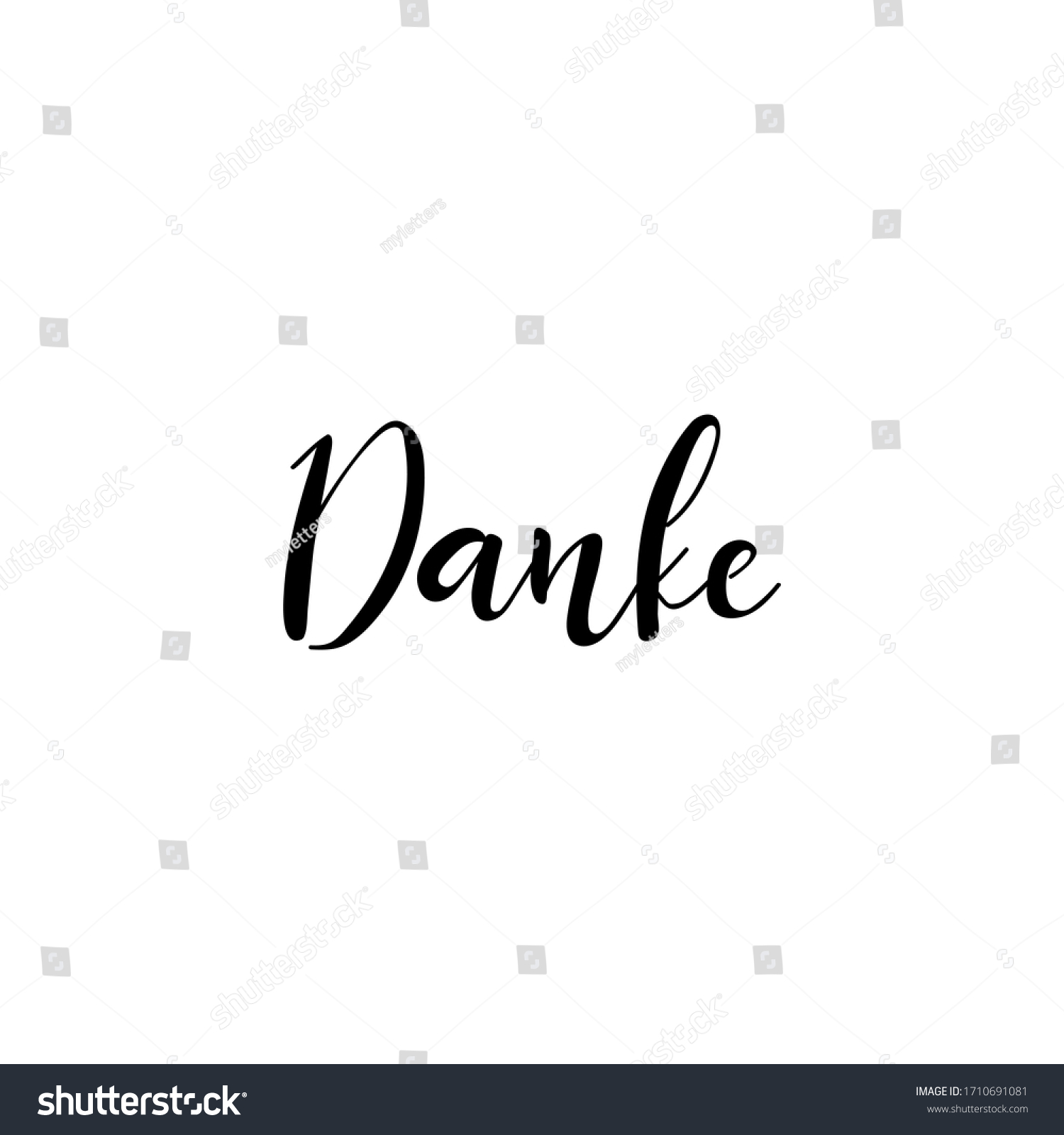 Text German Thank You Lettering Ink Stock Vector (Royalty Free ...