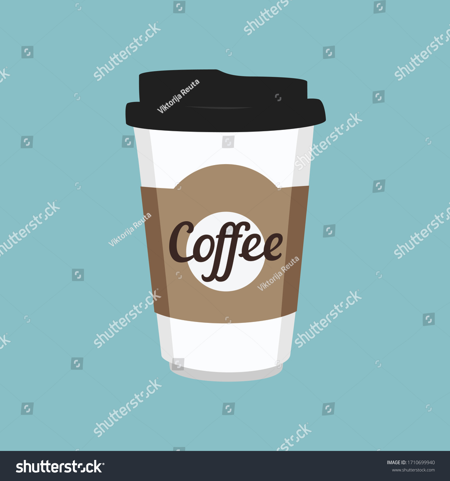 Vector Illustration Disposable Coffee Cup Icon Stock Vector (Royalty ...