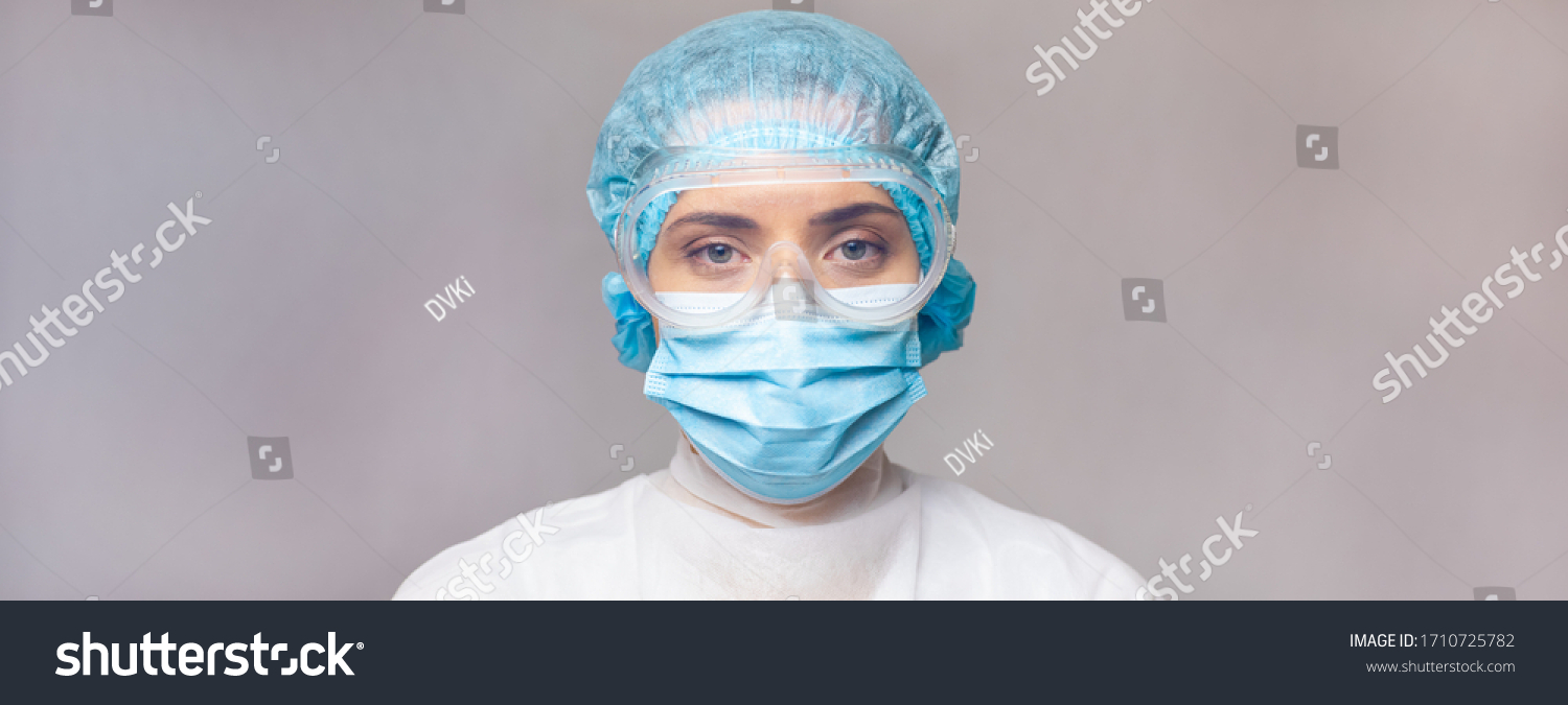 Doctor Virologist Medical Uniform Goggles Closeup Stock Photo ...