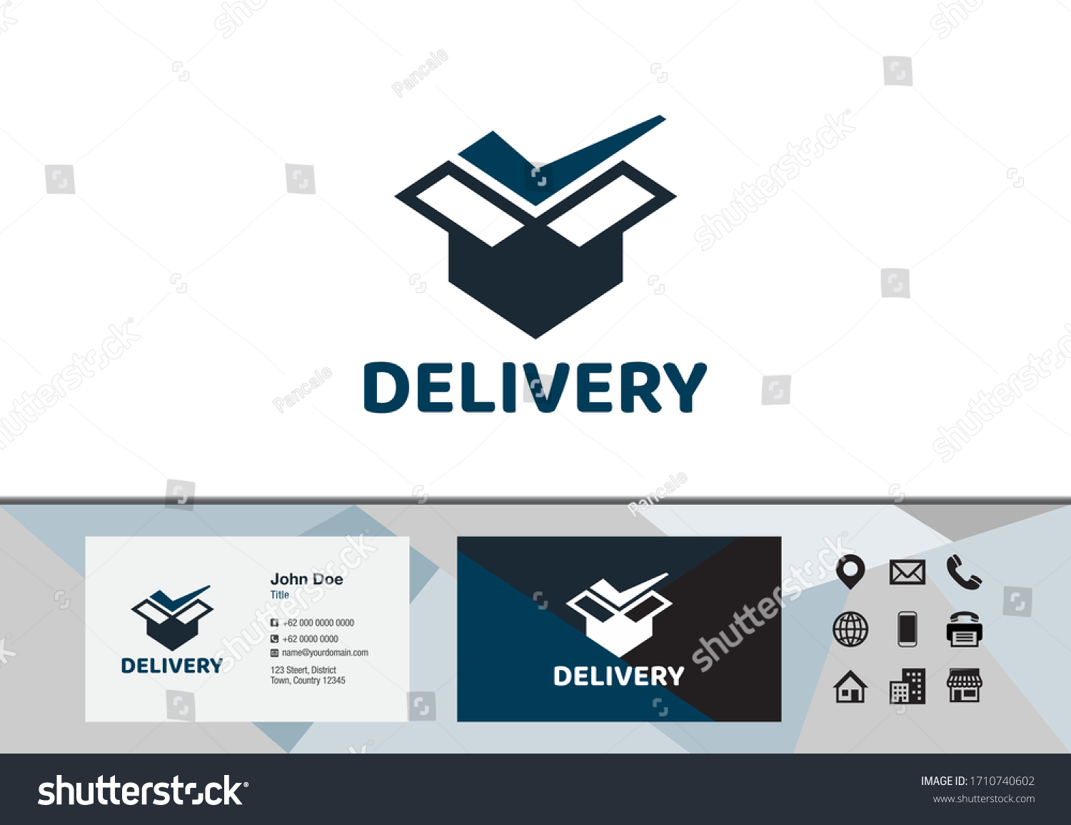 Box Check Mark Logo Business Card Stock Vector (Royalty Free ...