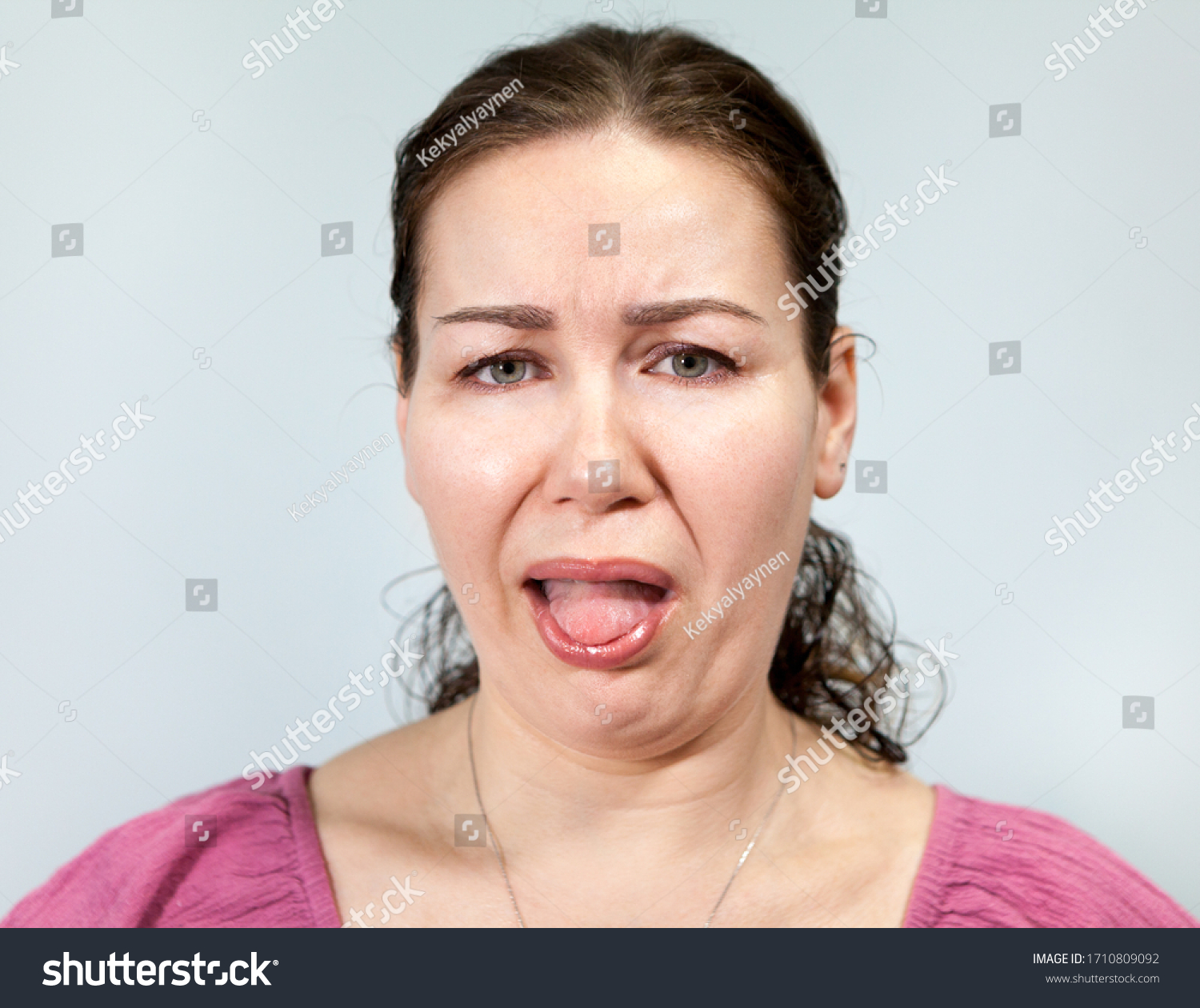 Disgust On Womans Face Open Mouth Stock Photo 1710809092 | Shutterstock