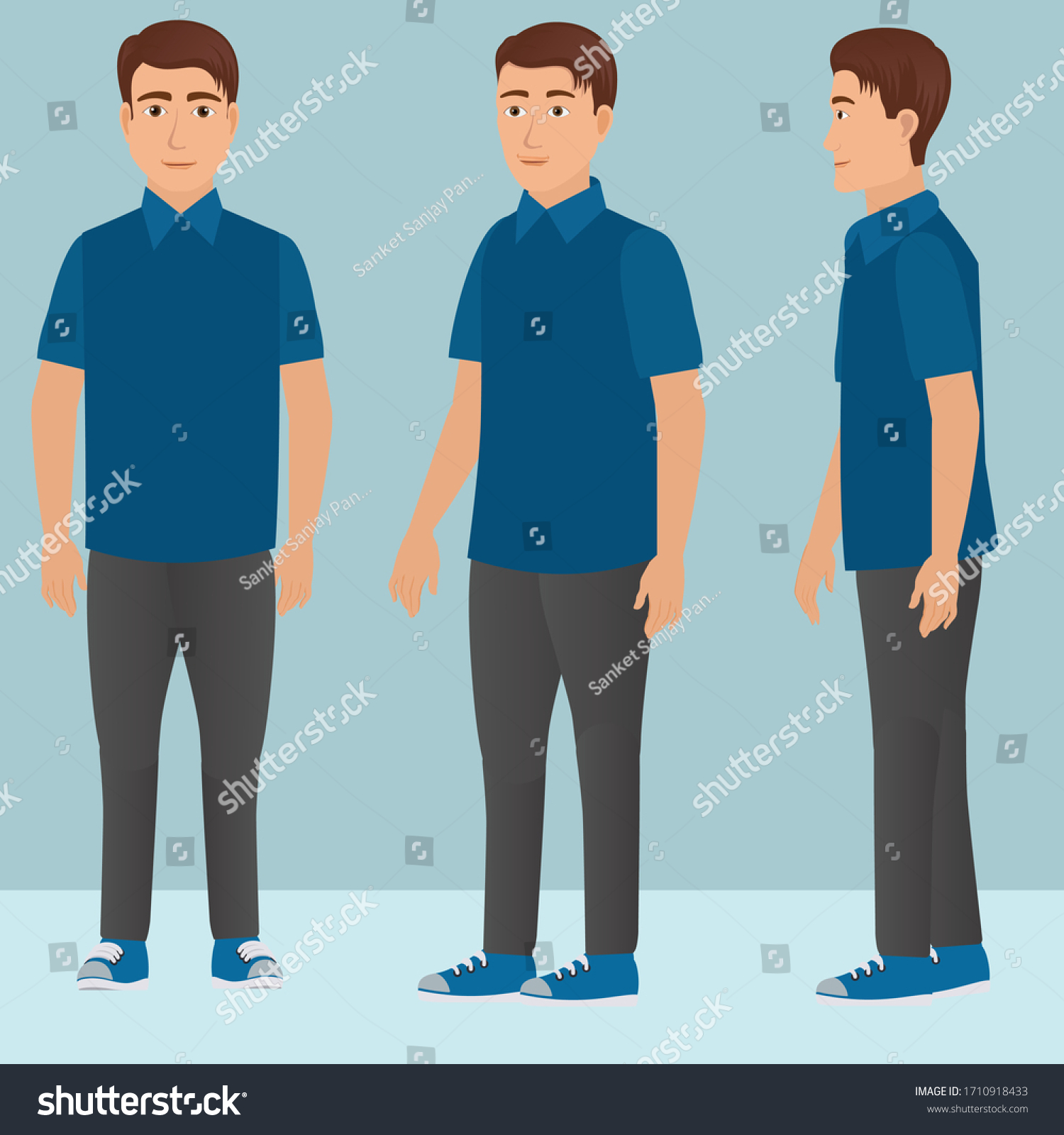 Young Boy Character Set Animation Stock Vector (Royalty Free ...