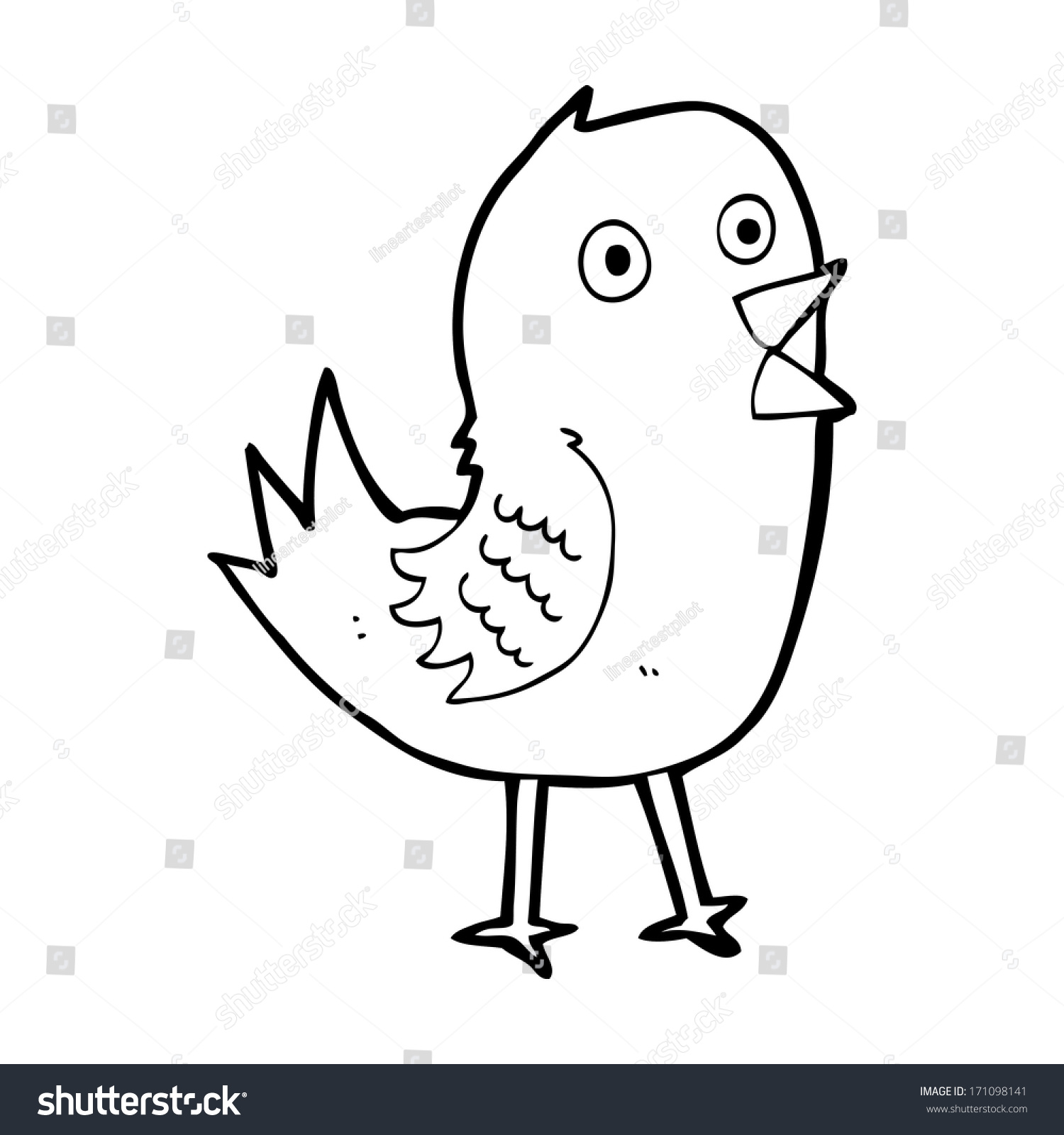 Cartoon Tweeting Bird Stock Vector Royalty Free 171098141 Shutterstock 0378