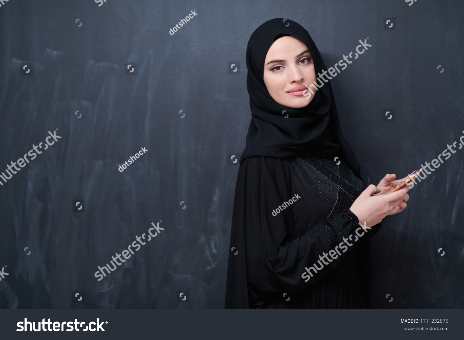 Young Modern Muslim Business Woman Using Stock Photo 1711232875 ...