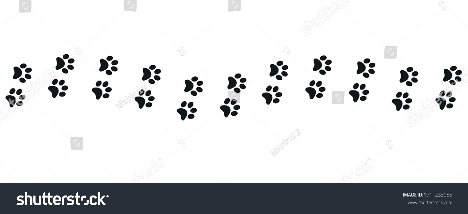 Track Cat Dog Tracks Footprint Design Stock Vector (Royalty Free ...