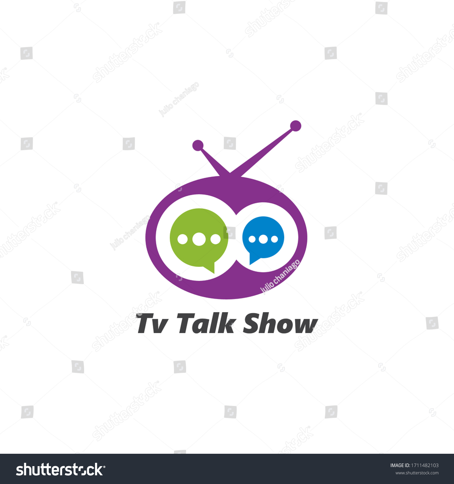 Tv Talk Show Logo Icon Vector Stock Vector (Royalty Free) 1711482103 ...