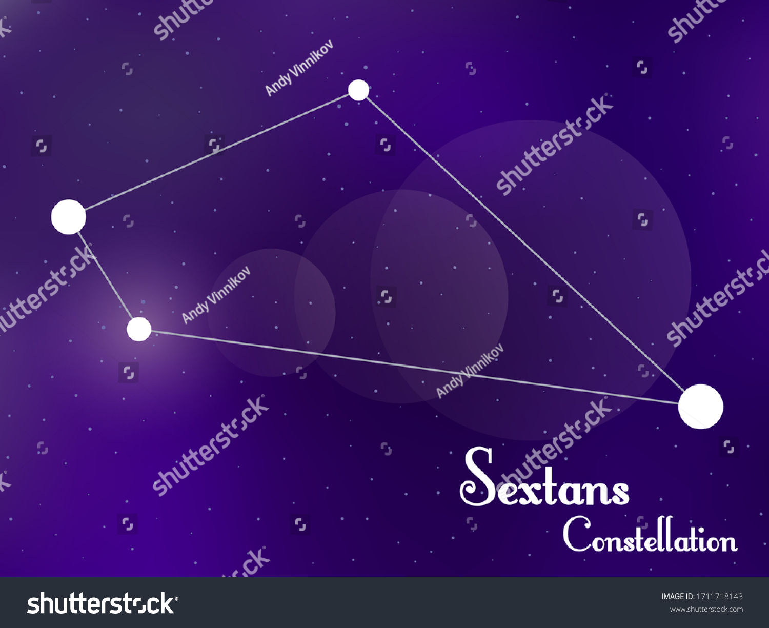 Sextans Constellation Starry Night Sky Cluster Stock Vector Royalty Free 1711718143 Shutterstock