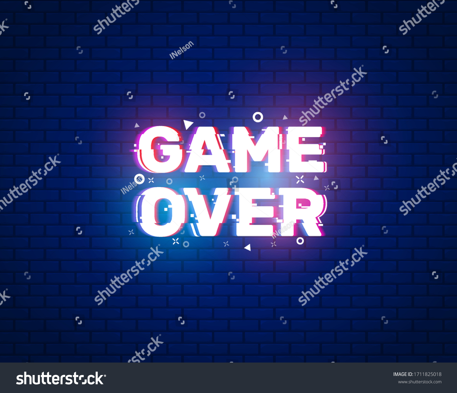 Game Over Banner Games Glitch Effect Stock Vector (Royalty Free ...