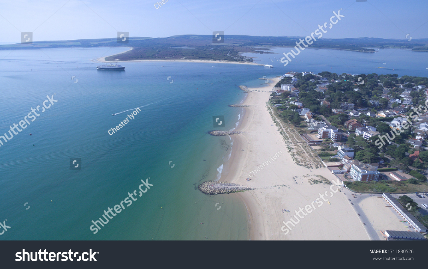 Aerial View Sandbanks Beach Stock Photo 1711830526 Shutterstock   Stock Photo Aerial View Of Sandbanks Beach 1711830526 