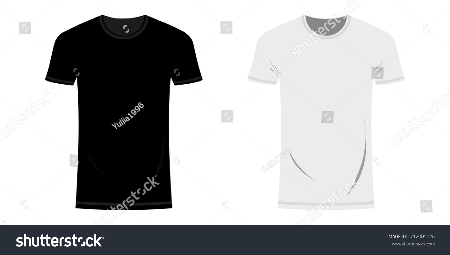 Black White Tshirt Layout Template Design Stock Vector (Royalty Free ...