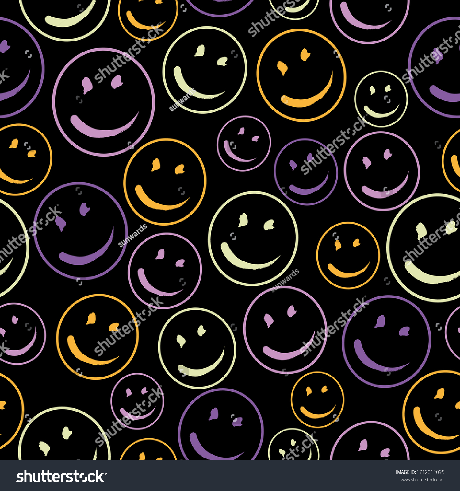 Smile Face Seamless Pattern Vector Background Stock Vector (Royalty ...