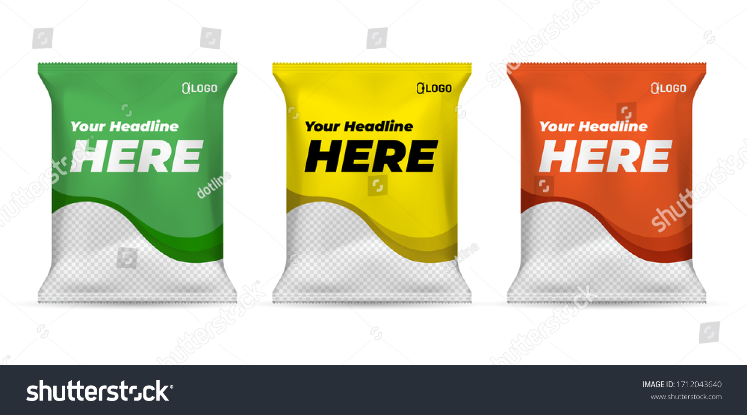 Potato Chips Package Design Foil Bags Stock Vector (Royalty Free ...