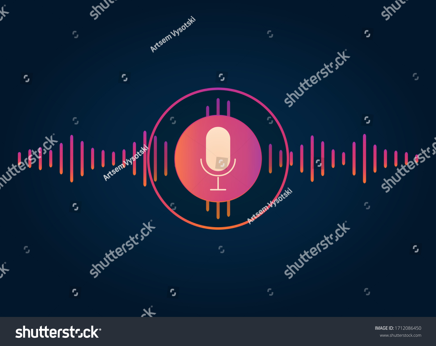 Concept Voice Recognition Sound Wave Imitation Stock Vector Royalty Free 1712086450 Shutterstock