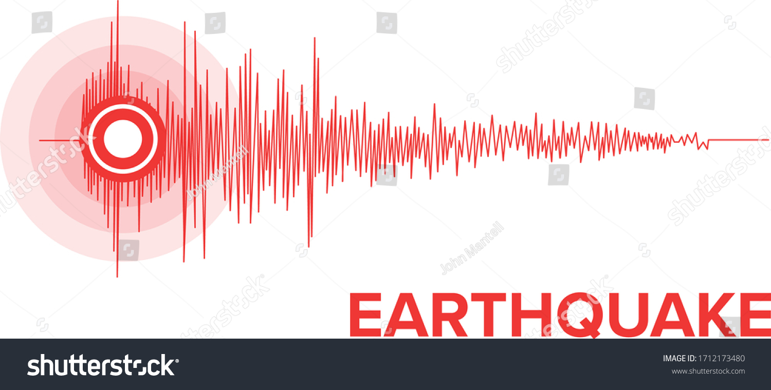 Earthquake Seismic Wave Vector Graphic Illustration Stock Vector ...