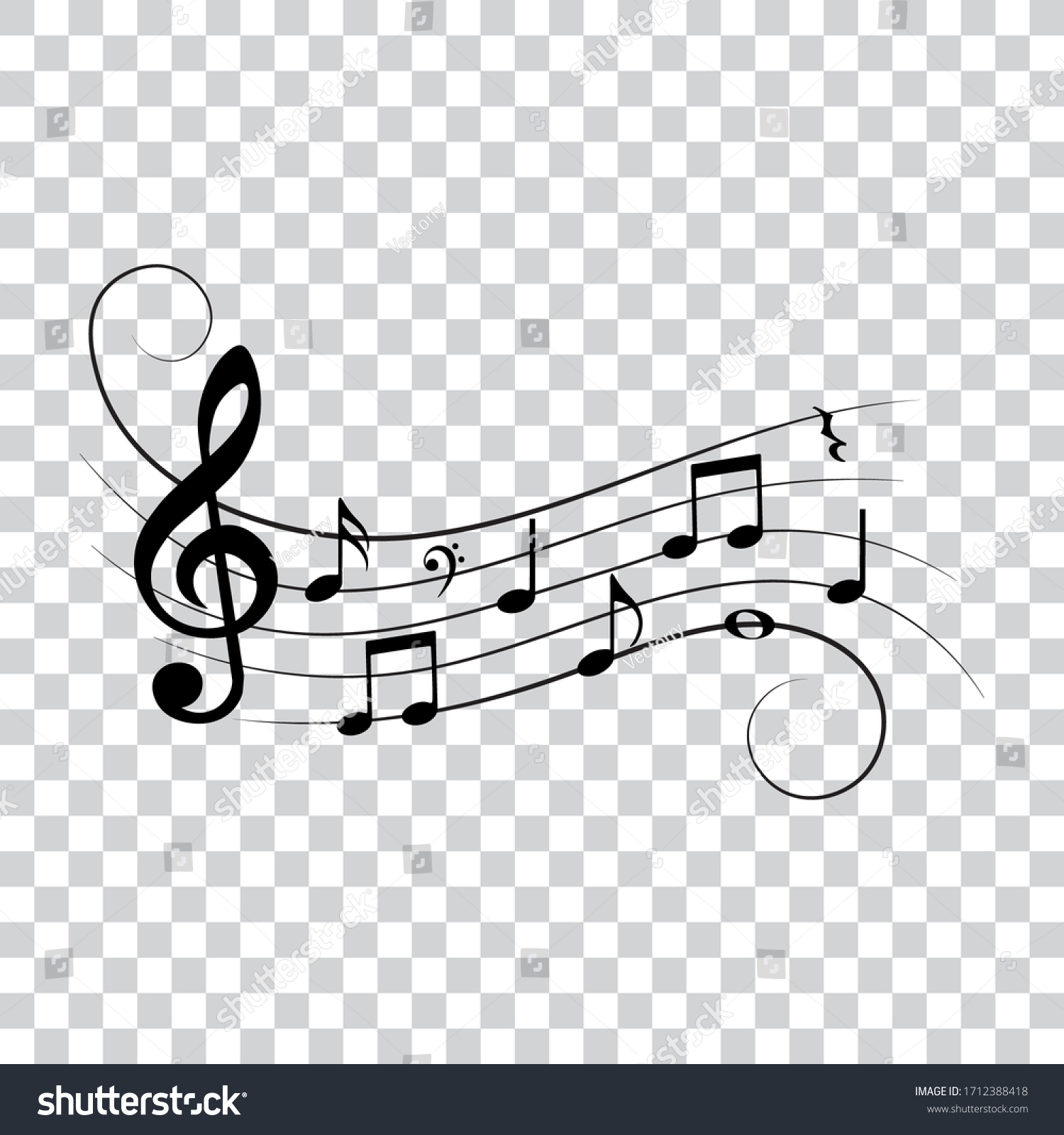 Music Notes Isolated Vector Illustration Stock Vector (Royalty Free ...