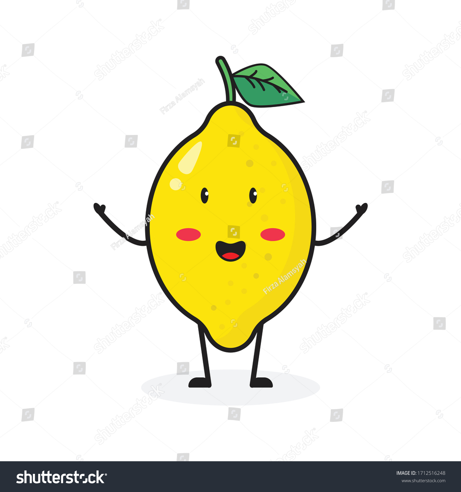 Smile Lemon Fruit Cute Character Mascot Stock Vector (Royalty Free ...