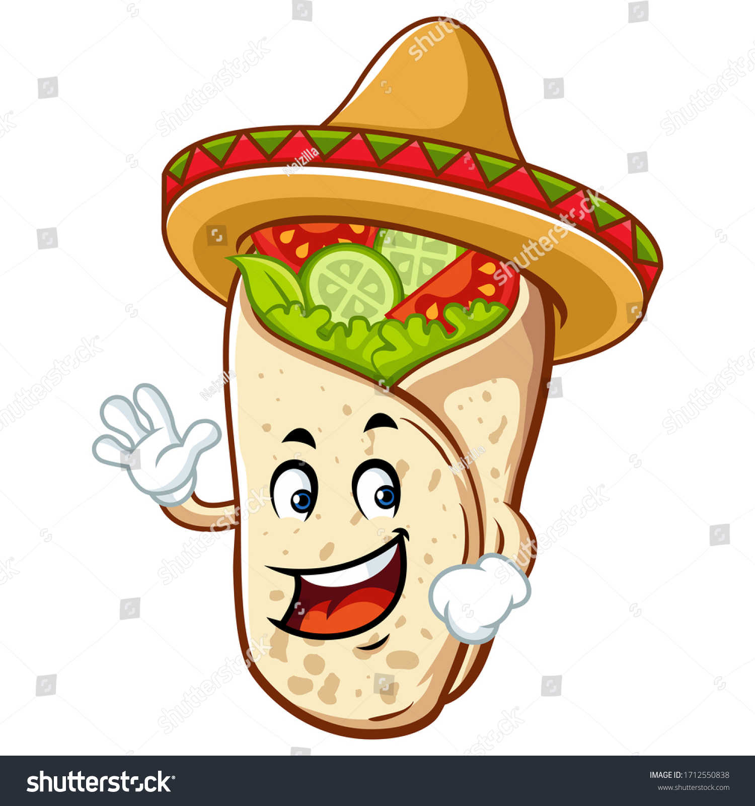 Vector Mascot Cartoon Illustration Burrito Say Stock Vector (Royalty ...