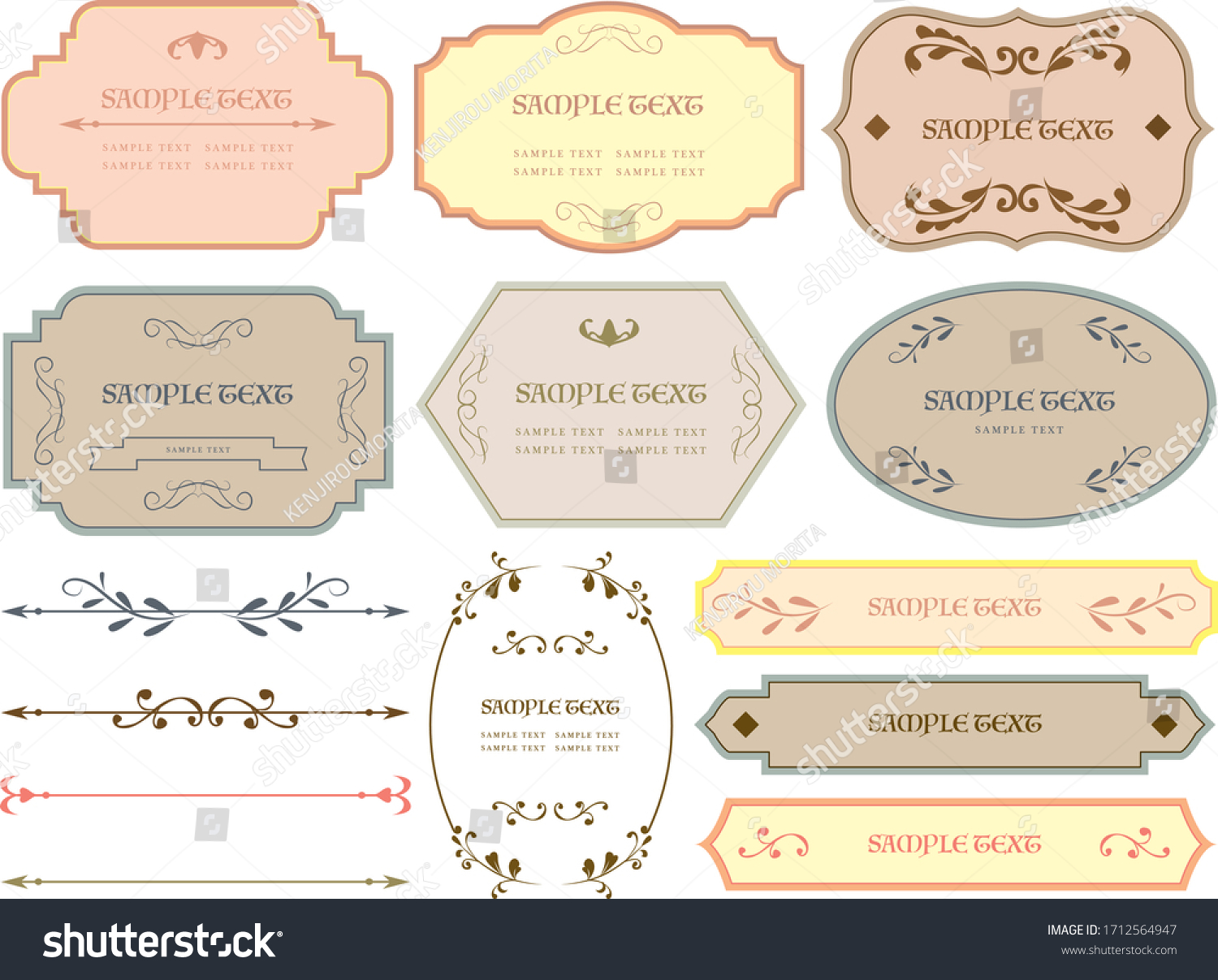 European Luxury Decorative Border Illustration Set Stock Vector ...