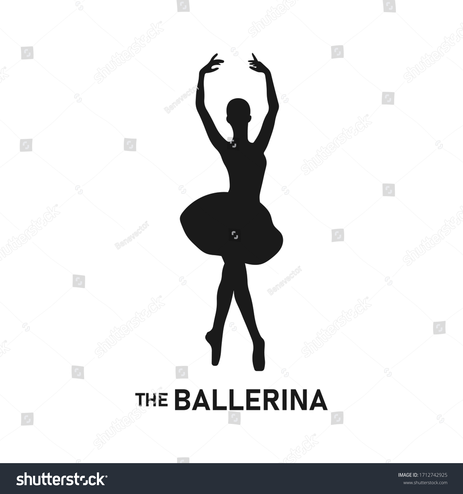 Beautiful Slim Ballet Dancer Ballerina Posing Stock Vector Royalty Free Shutterstock