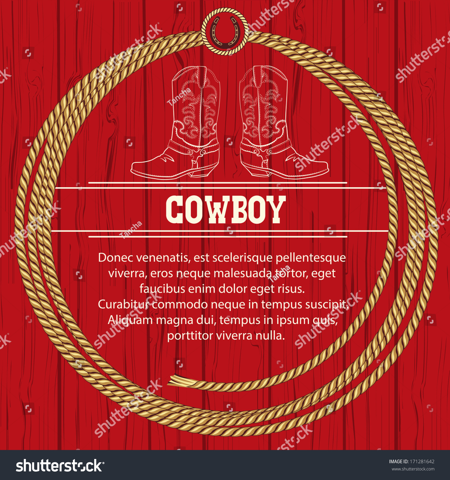 American Background Cowboy Boots Rope Framevector Stock Vector (Royalty