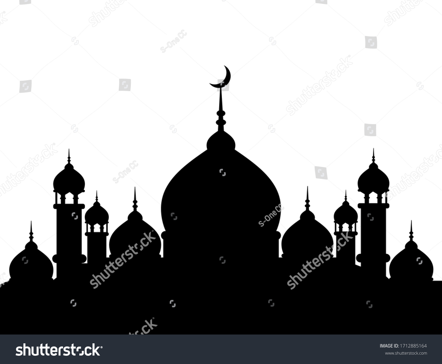 Vector Black Mosque Material Make Your Stock Vector (Royalty Free ...