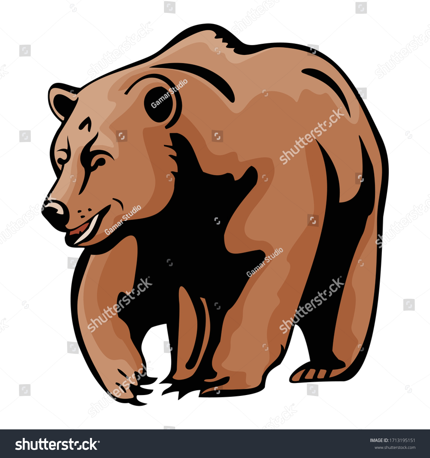 Cartoon Animal Vector Illustration Bears Stock Vector (royalty Free 