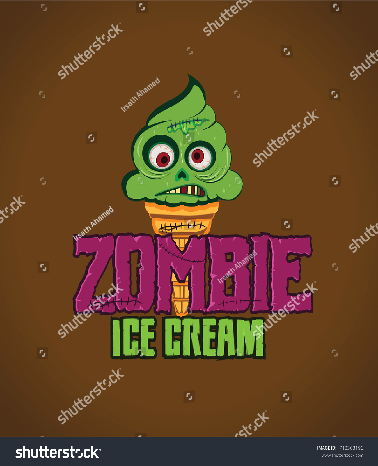 Vector Logo Design Zombie Theme Ice Stock Vector (Royalty Free ...