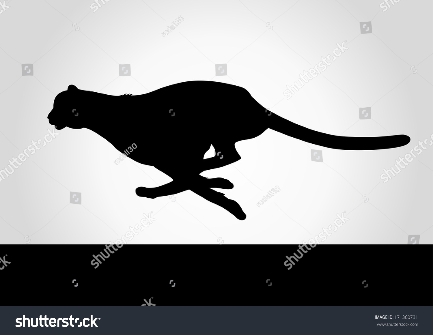 Silhouette Illustration Cheetah Stock Illustration 171360731 | Shutterstock