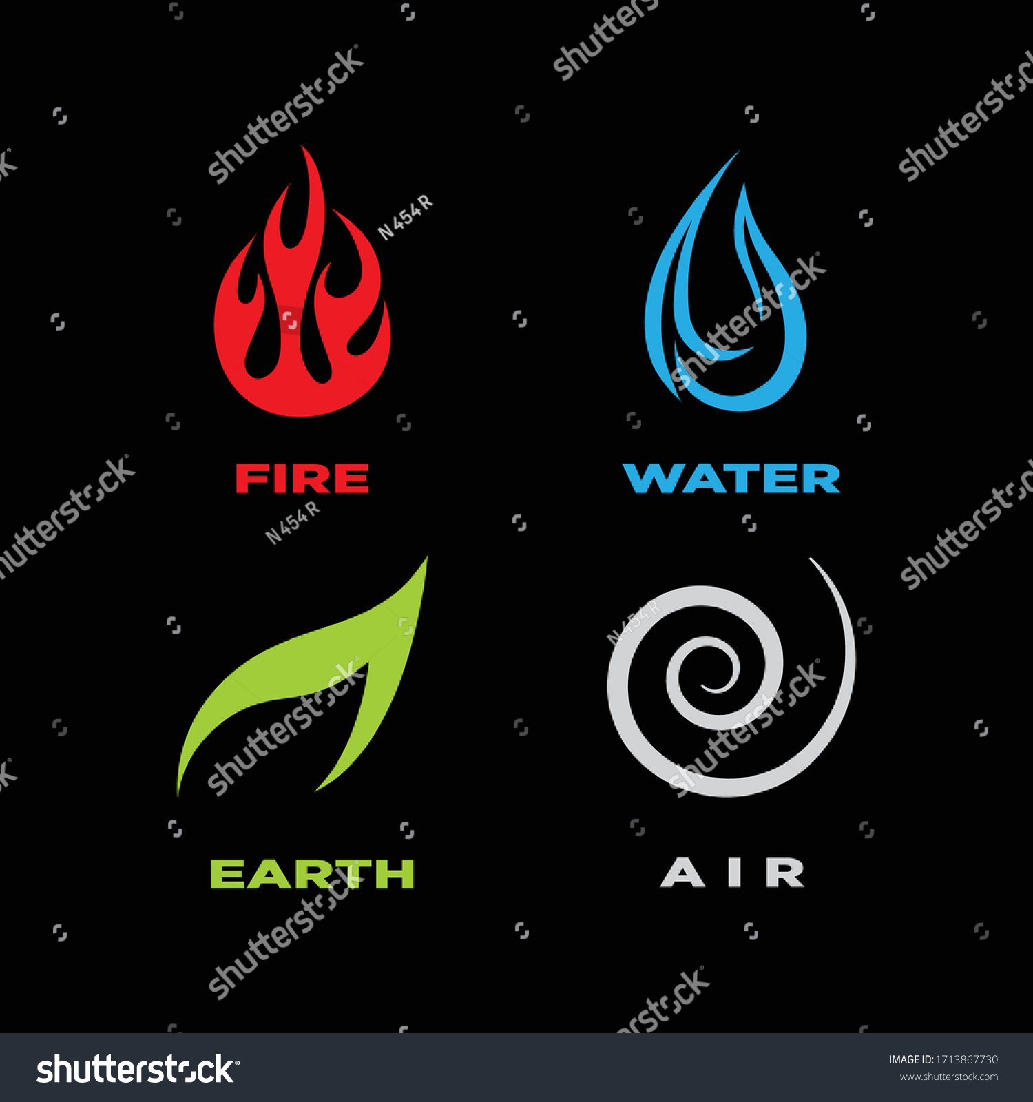 Four Elements Icons Vector Logo Template Stock Vector (Royalty Free ...