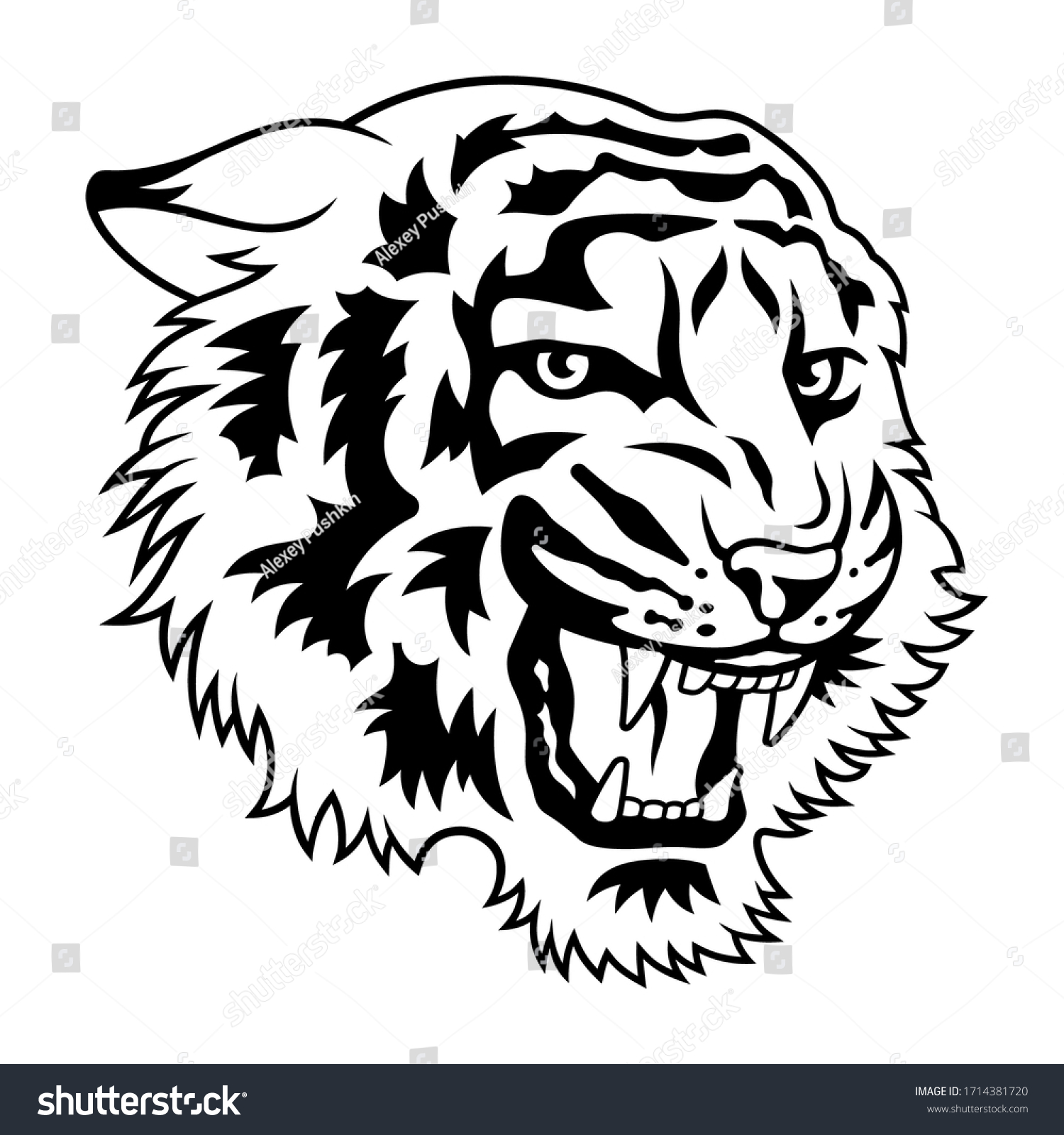 Tiger Head Vector Illustration Tshirt Design Stock Vector (Royalty Free ...