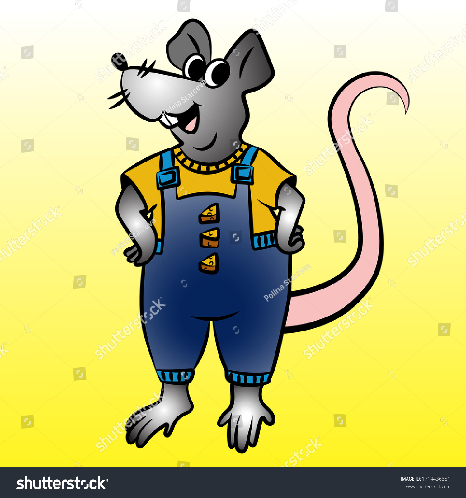 Stock Vector Mouse In Suit Cartoon Illustration 1714436881 