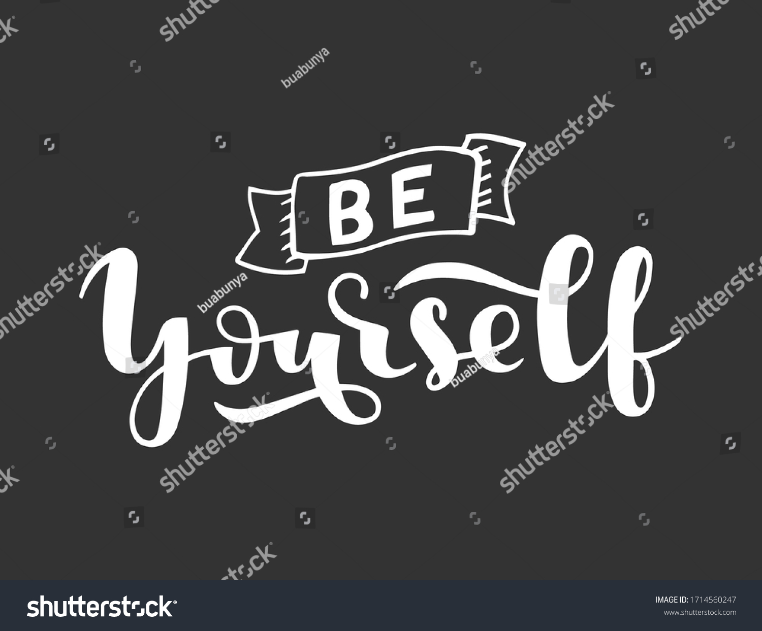 Be Yourself Vector Text Hand Drawn Stock Vector (Royalty Free ...