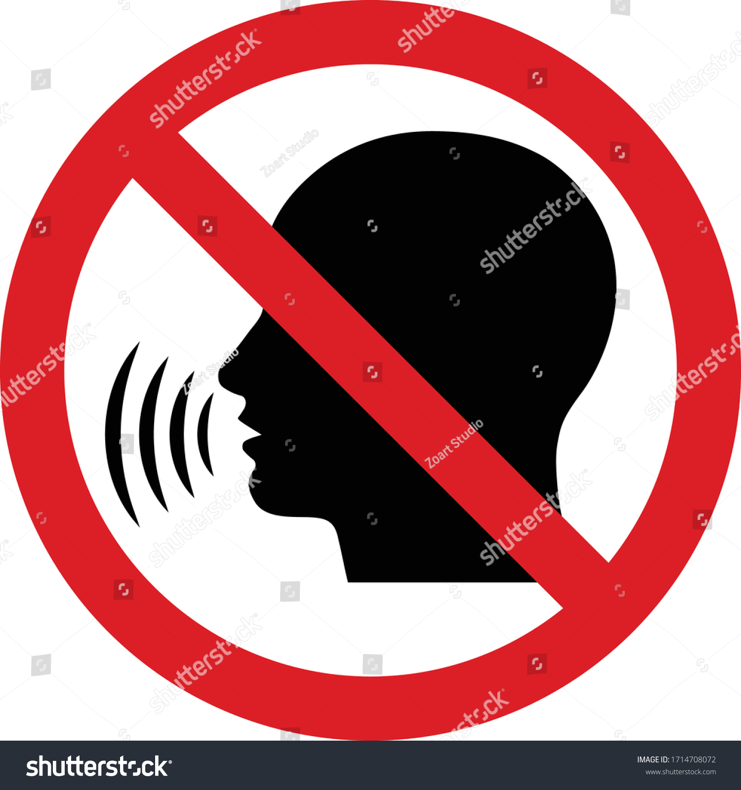 Sign Stop Talking Red Prohibition Sign Stock Vector (Royalty Free ...