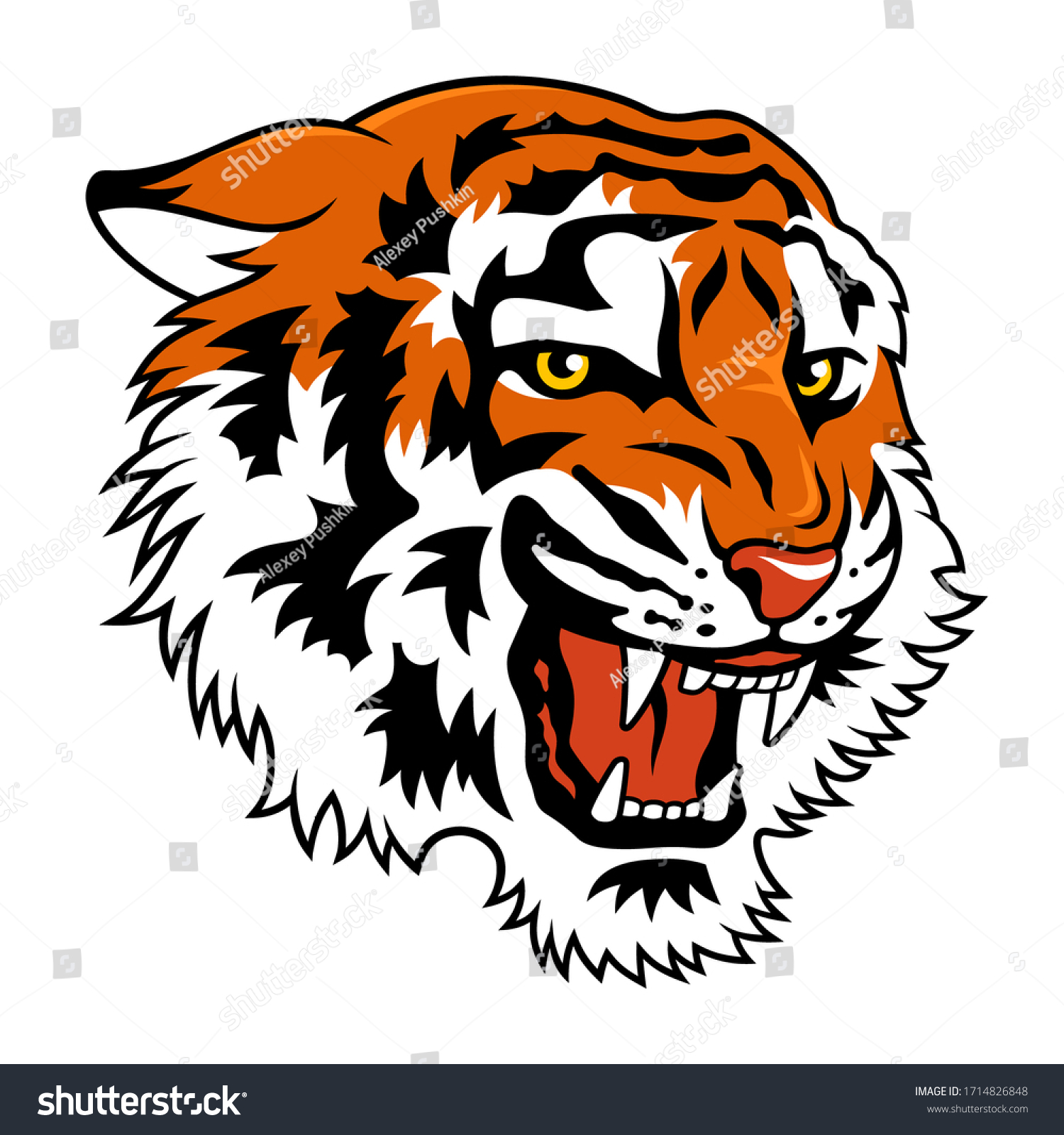 Tiger Head Vector Illustration Tshirt Design Stock Vector (Royalty Free ...