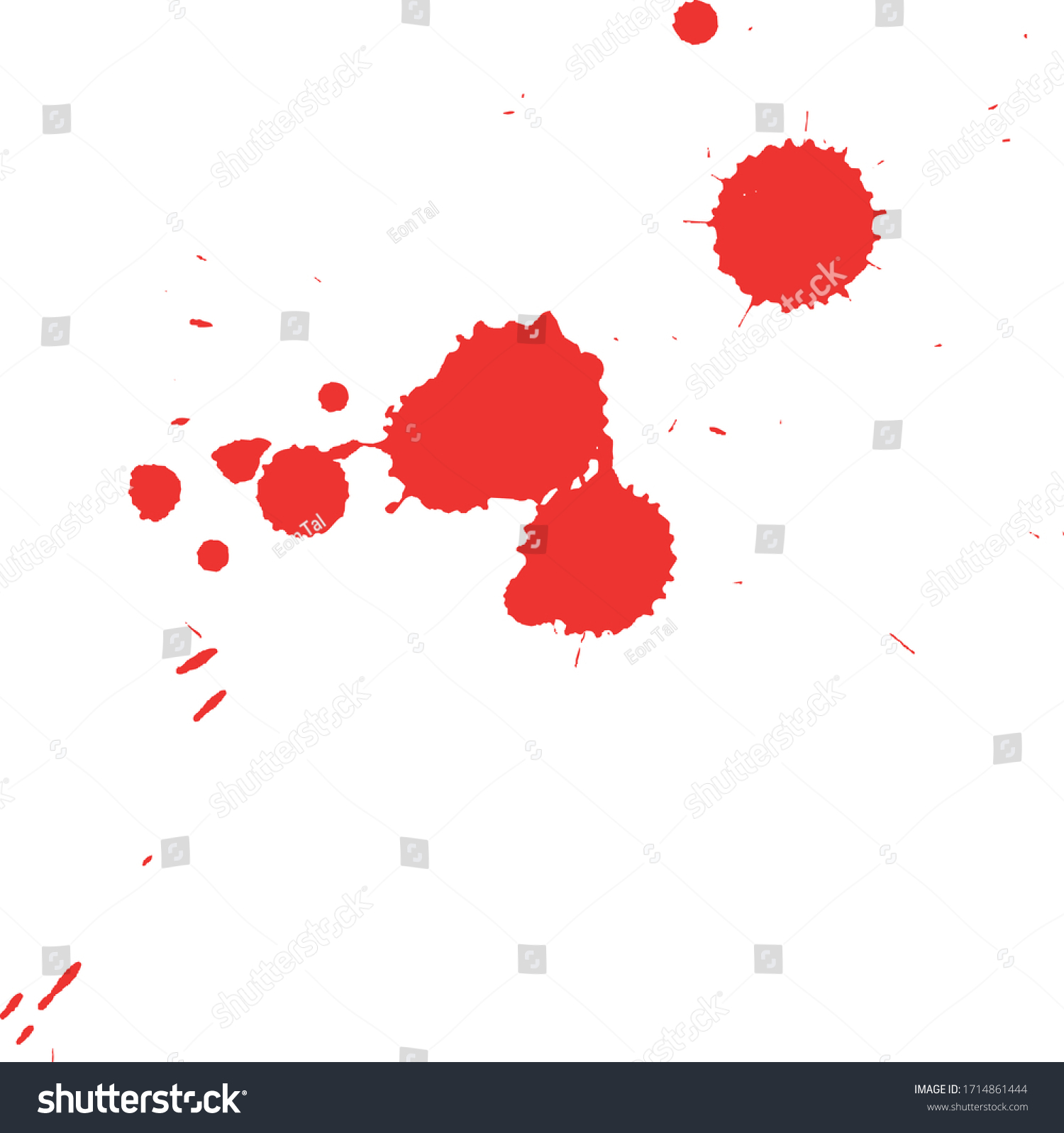 Blood Splash Splatters On Isolated White Stock Vector (royalty Free 