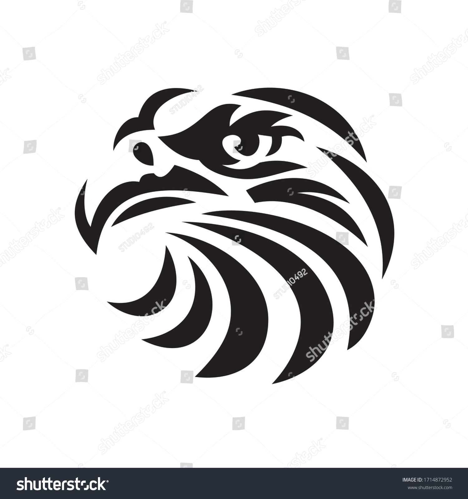 Eagle Head Outline Stylized Style Isolated Stock Vector (royalty Free 