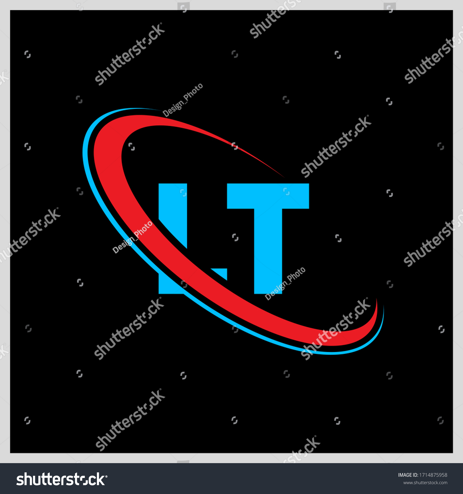 Lt L T Letter Logo Design Stock Vector (Royalty Free) 1714875958 ...