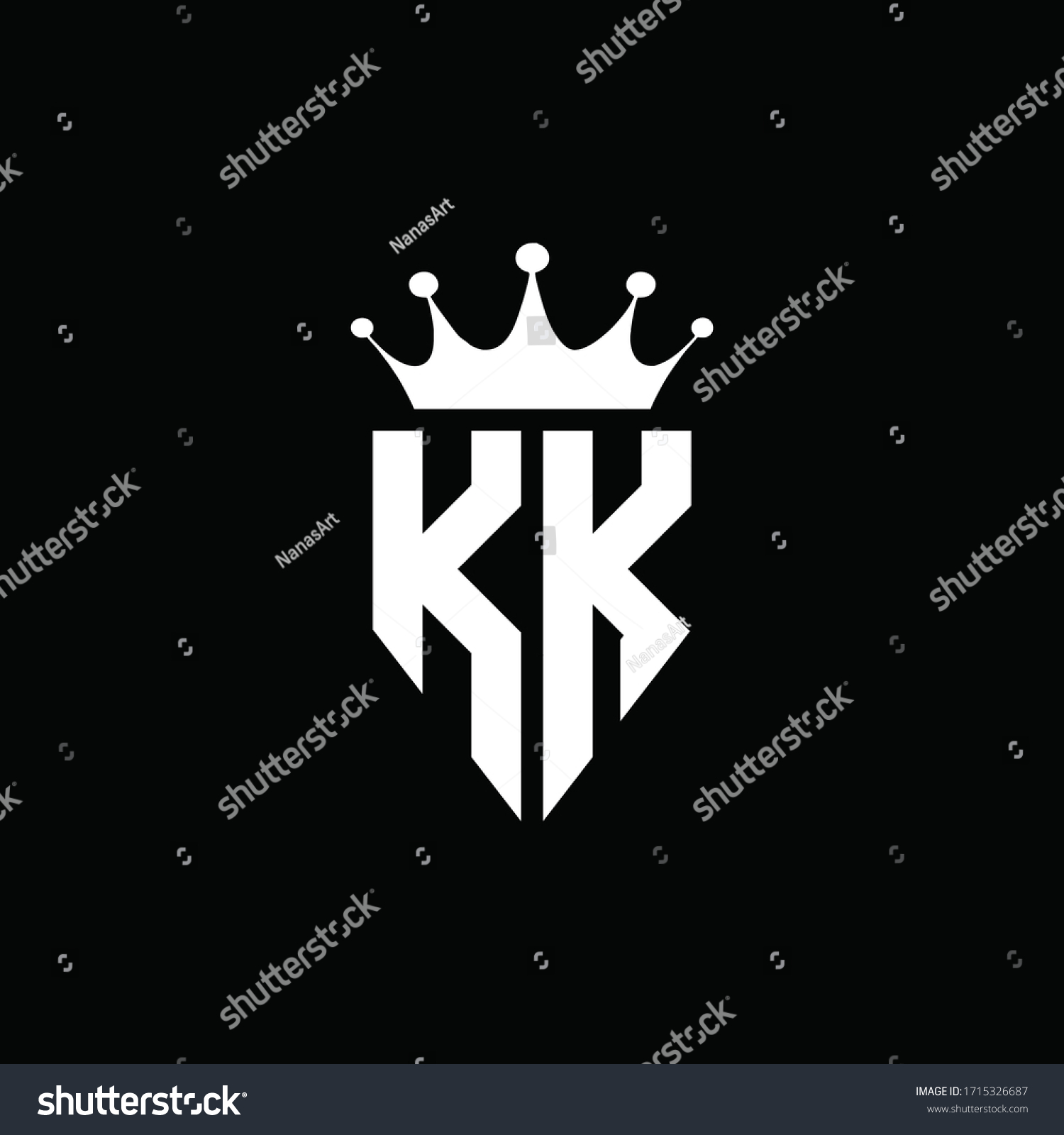 Kk Logo Monogram Emblem Style Crown Stock Vector (Royalty Free ...