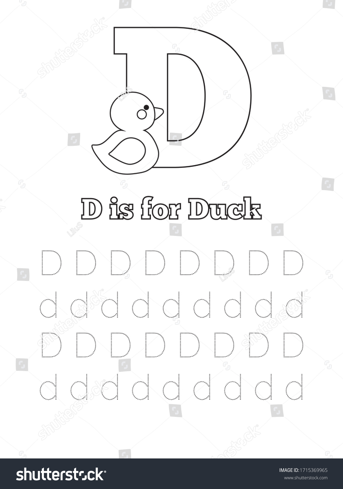 Dis Dinosaur Coloring Pages Letter D Stock Vector (Royalty Free ...