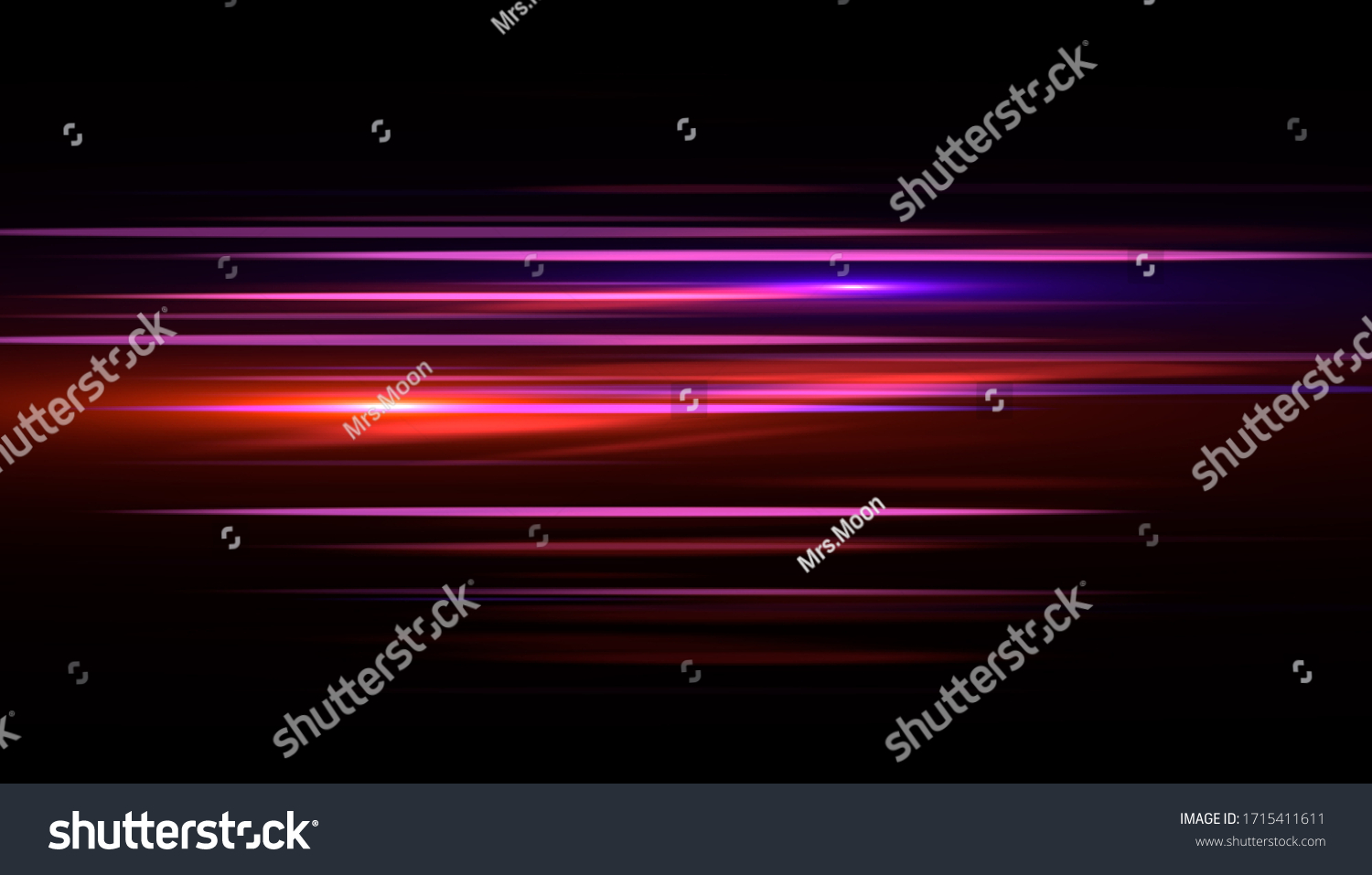 Glowing Streaksbeautiful Light Flares On Dark Stock Illustration ...