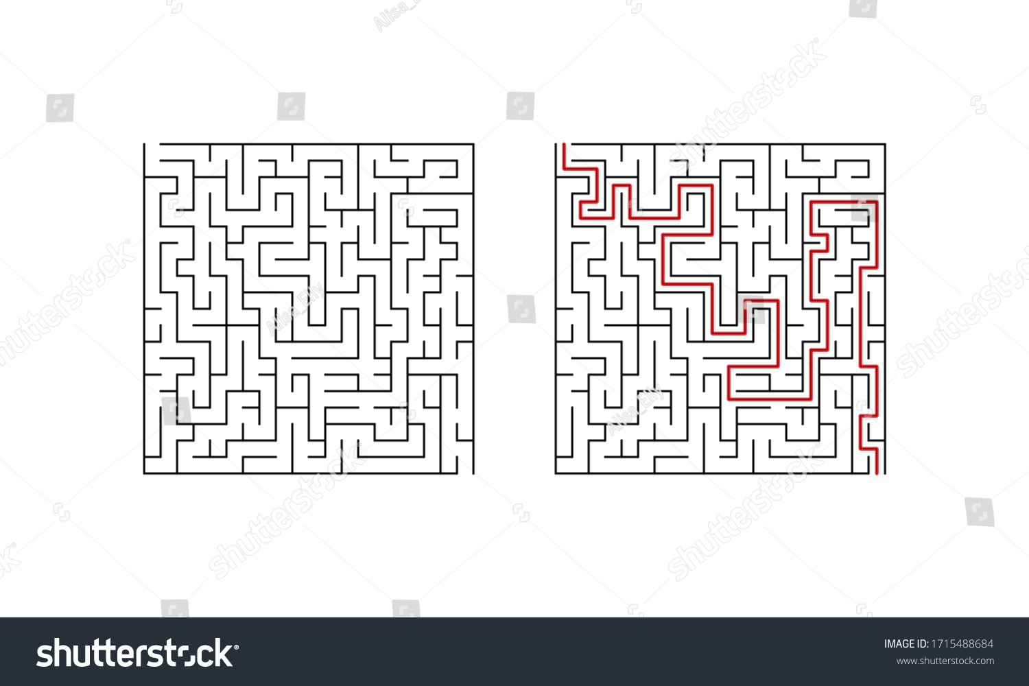 Labyrinth Maze Game Children Simple Puzzle Stock Vector (Royalty Free ...