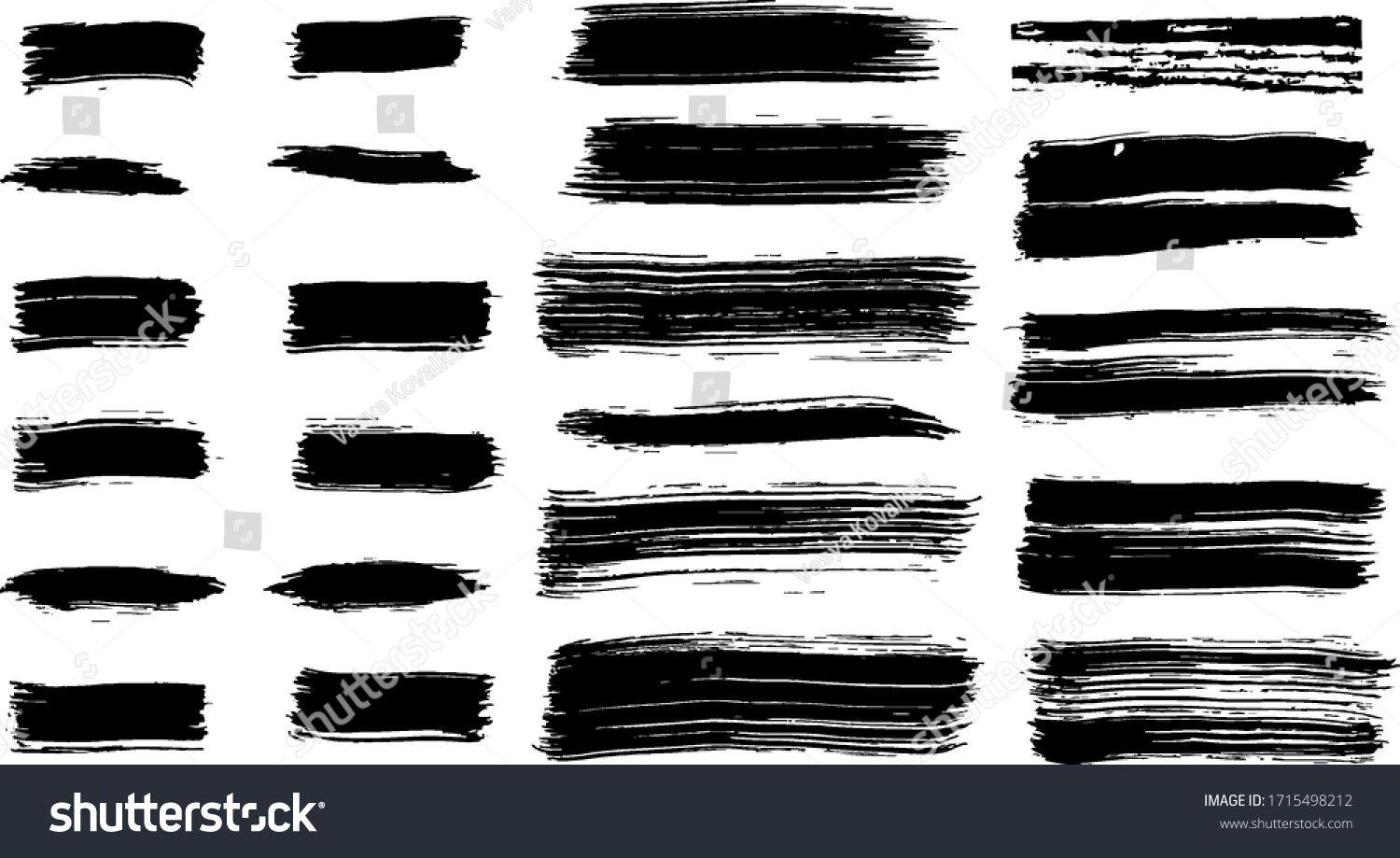 Hand Drawn Brush Stroke Collection Vector Stock Vector (Royalty Free ...