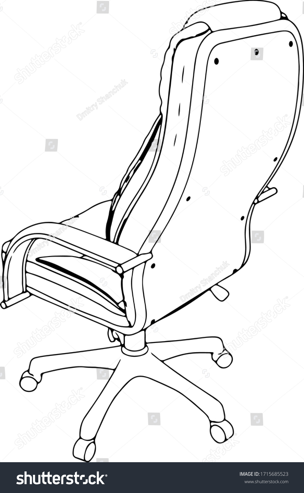 Sketch Office Chair On Wheels Vector Stock Vector (Royalty Free ...