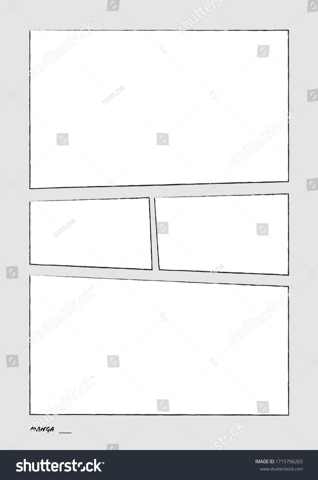 Manga Storyboard Layout Comic Book Template Stock Vector (Royalty Free ...