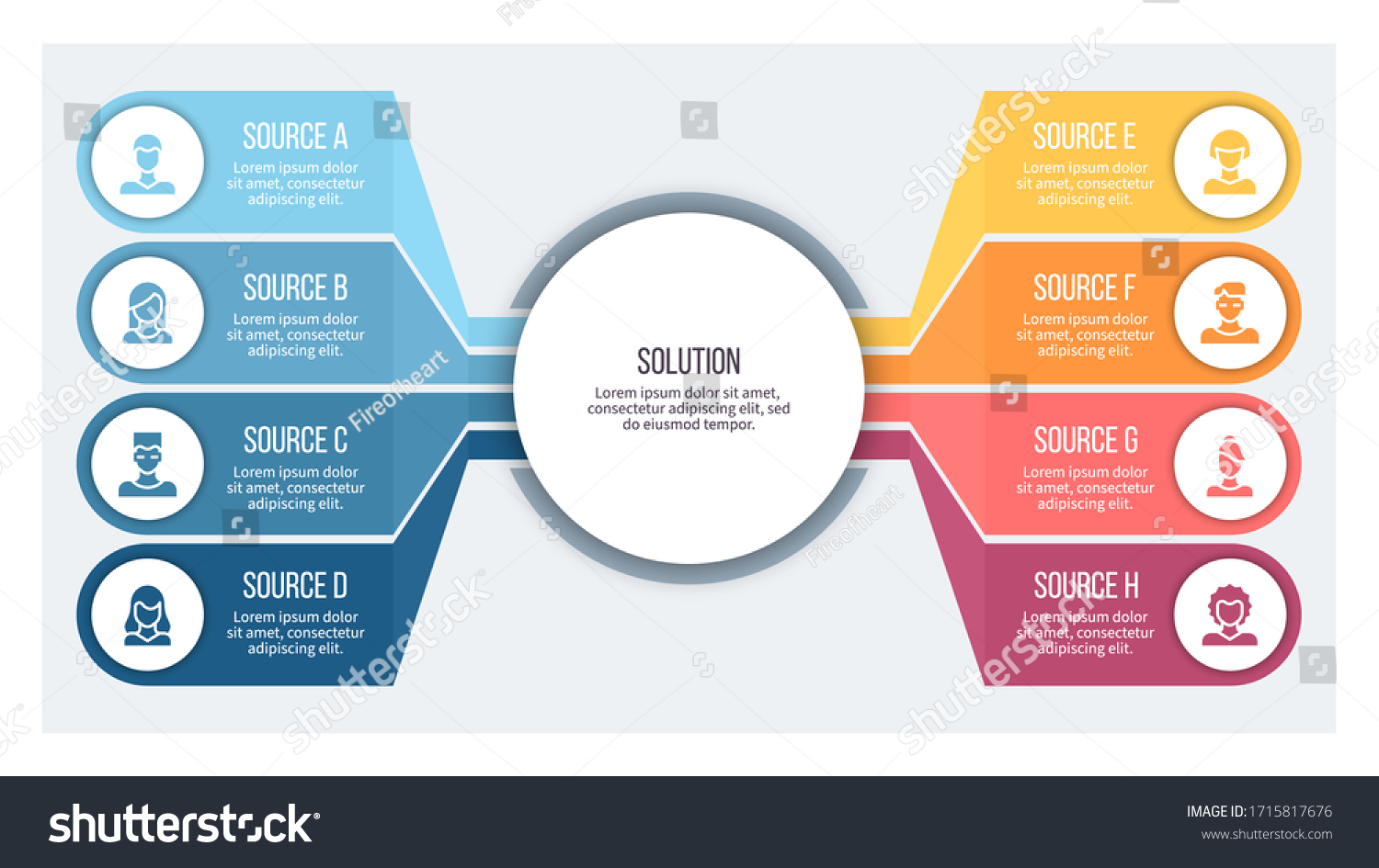 Business Infographics Organization Chart 8 Steps Stock Vector Royalty