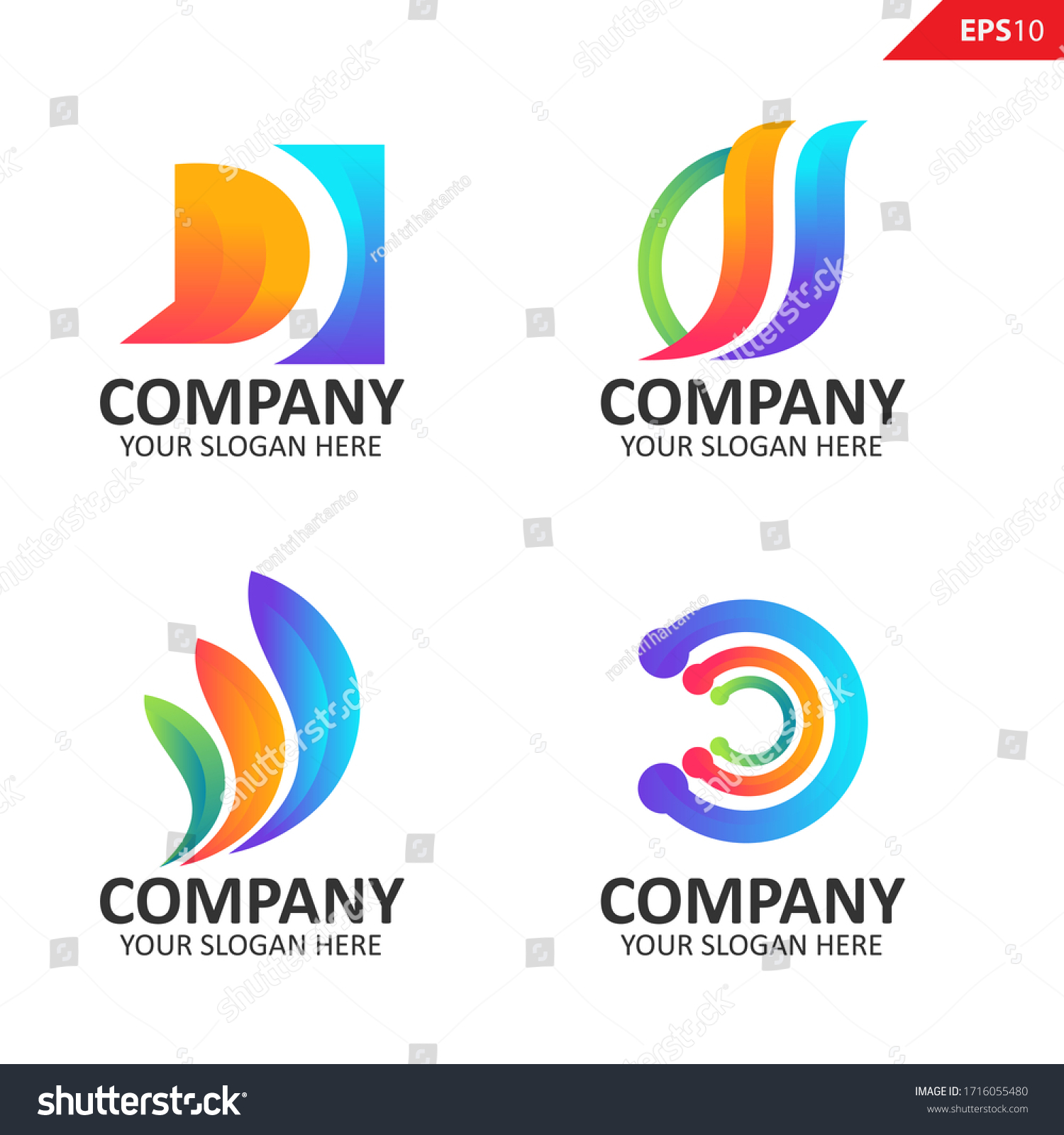 Set Colorful Letter D Logo Collection Stock Vector (Royalty Free ...